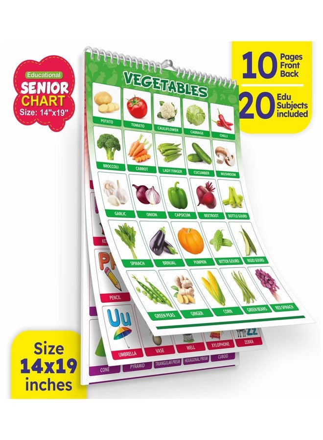 YUIOP - Senior Kids Educational Charts - 20 Subjects - Double-Sided Laminated - Waterproof - Wiro Bound - Ideal for Learning - Interactive Toy - Image 2
